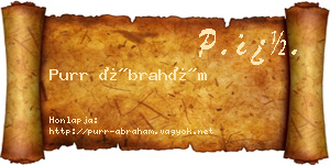 Purr Ábrahám névjegykártya